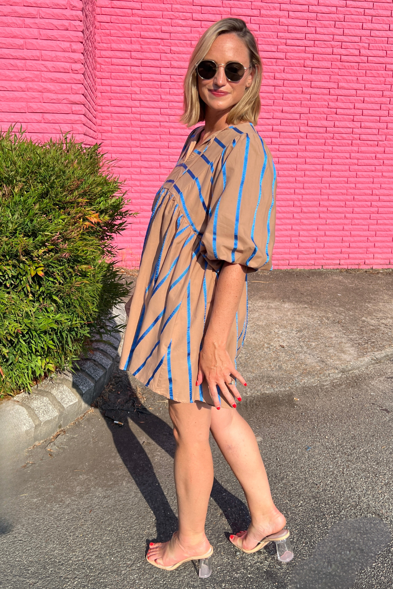 Espresso Striped Babydoll Dress