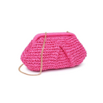 Urban Expressions | Fuchsia Straw Clutch | Sweetest Stitch Boutique