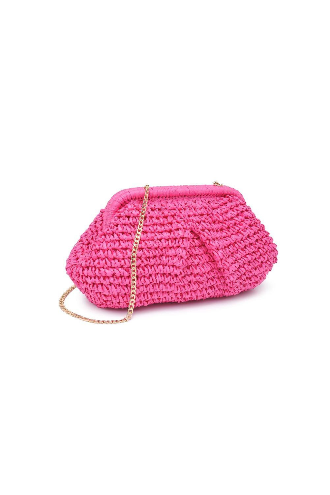 Urban Expressions | Fuchsia Straw Clutch | Sweetest Stitch Boutique