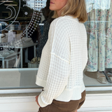 By Together | Ivory Waffle Knit Sweater | Sweetest Stitch Boutique