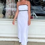 Olivaceous | White Contrast Midi Dress | Sweetest Stitch Boutique