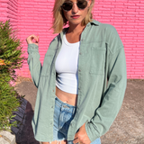 Z Supply | Green Niccola Button Up Top | Sweetest Stitch Boutique