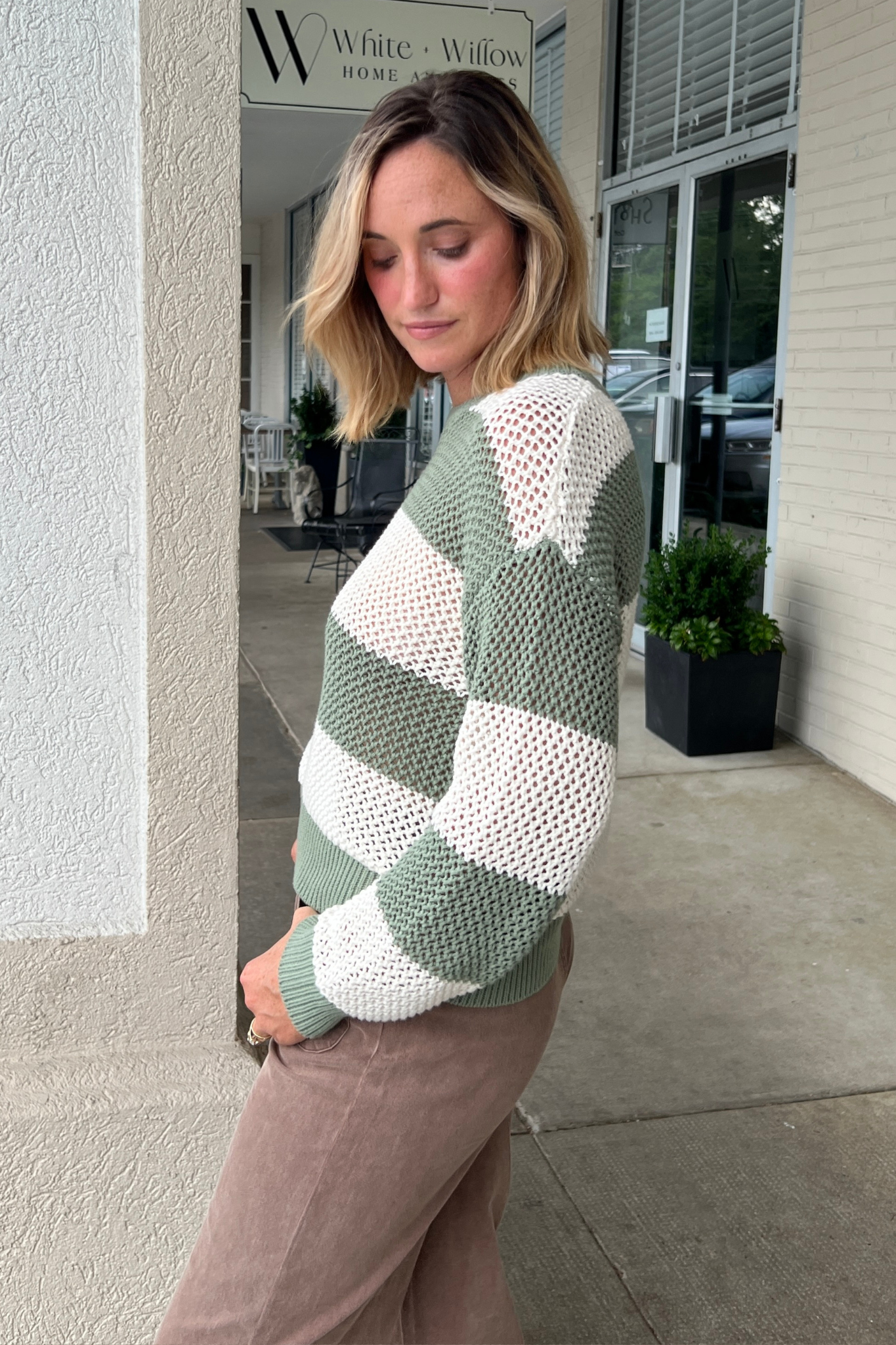 Z Supply | Palm Green Striped Broadbeach Sweater | Sweetest Stitch