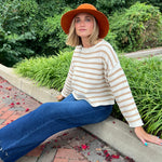 Miou Muse | Game Day Sweater Straw Stripe | Sweetest Stitch