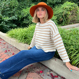 Miou Muse | Game Day Sweater Straw Stripe | Sweetest Stitch