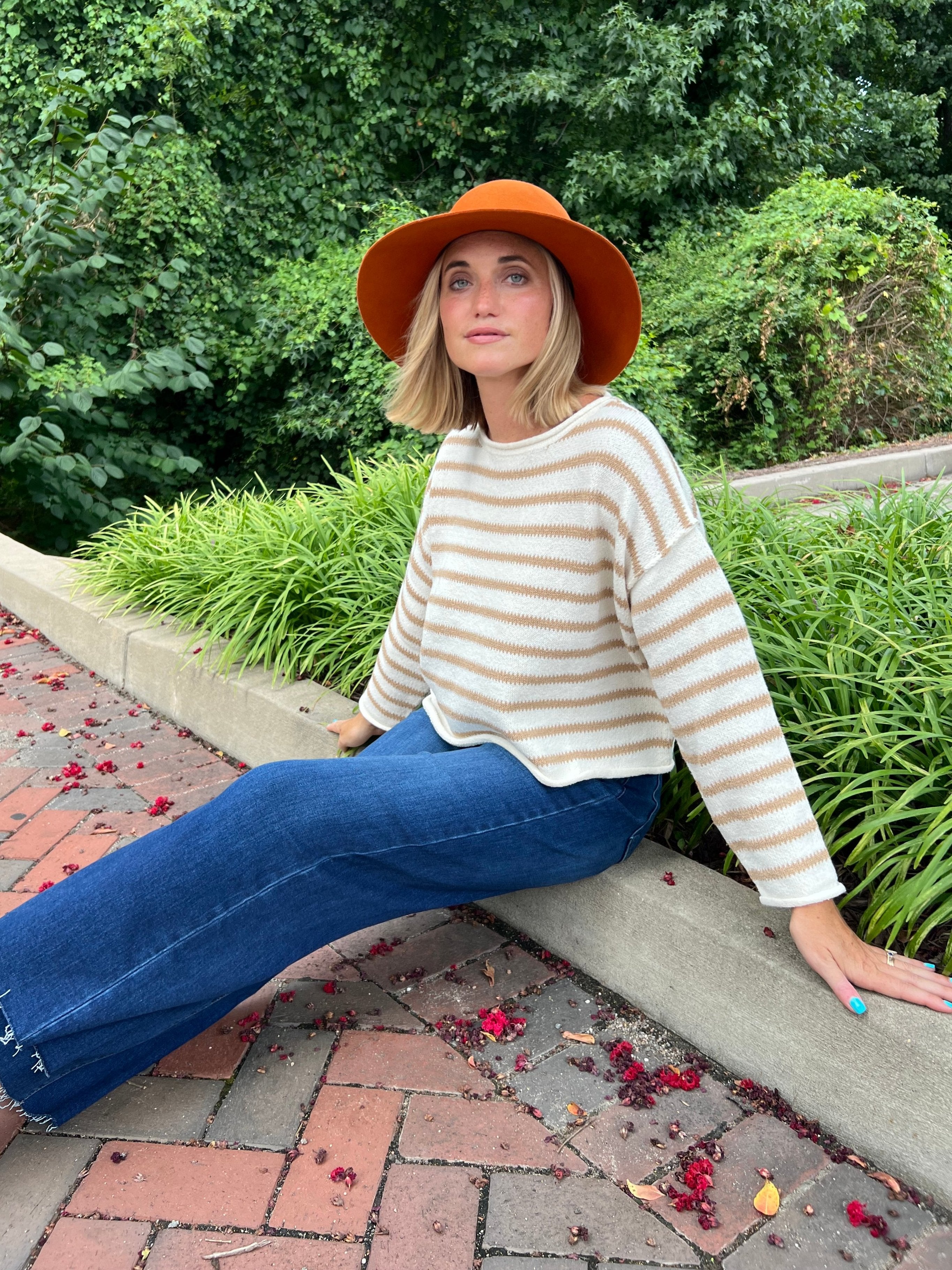 Miou Muse | Game Day Sweater Straw Stripe | Sweetest Stitch