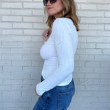 Take It Easy Ribbed Long Sleeve Top