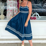 Entro | Navy Midi Dress | Sweetest Stitch Women's Boutique