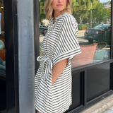 By Together | Button Front Striped Romper | Sweetest Stitch RVA