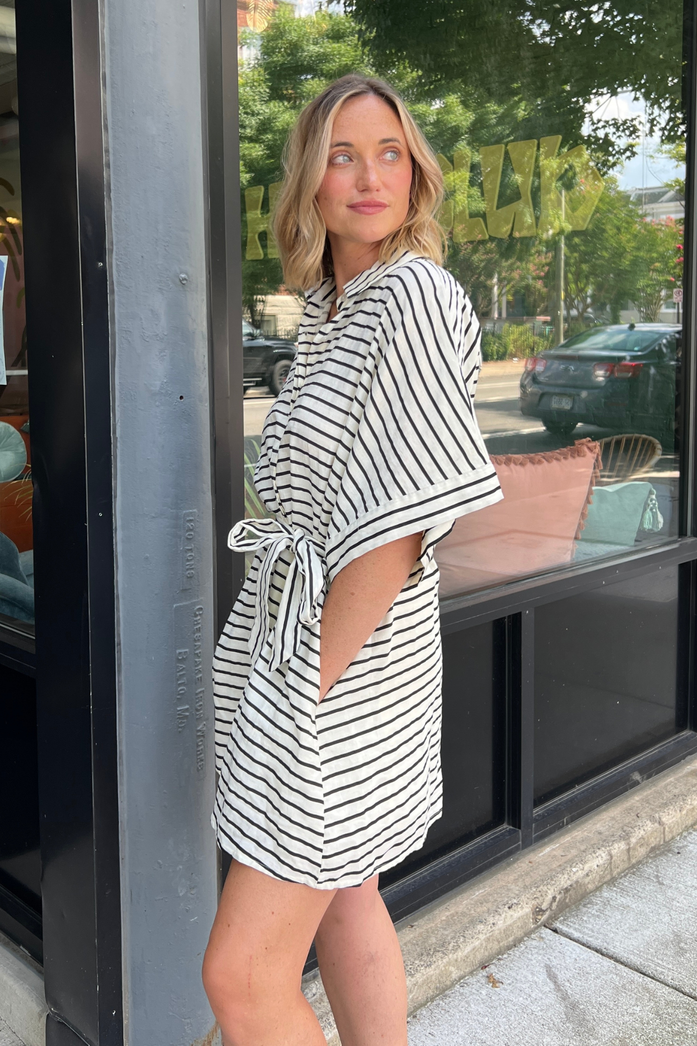 By Together | Button Front Striped Romper | Sweetest Stitch RVA