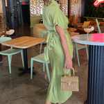 Mable | Green Short Sleeve Midi Dress | Sweetest Stitch Boutique