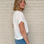 Wasabi and Mint | V-Neck Tee Ivory | Sweetest Stitch Richmond 