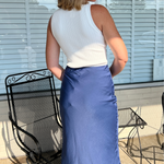 Sage The Label | Satin Midi Skirt in Midnight | Sweetest Stitch 