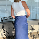 Sage The Label | Satin Midi Skirt in Midnight | Sweetest Stitch 