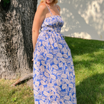 By Together | Blue Leaf Print Midi Dress | Sweetest Stitch Boutique