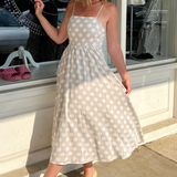 By Together | Taupe Polka Dot Midi Dress | Sweetest Stitch Boutique