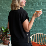 Entro | Black Quarter Zip Top | Sweetest Stitch Shop Boutique