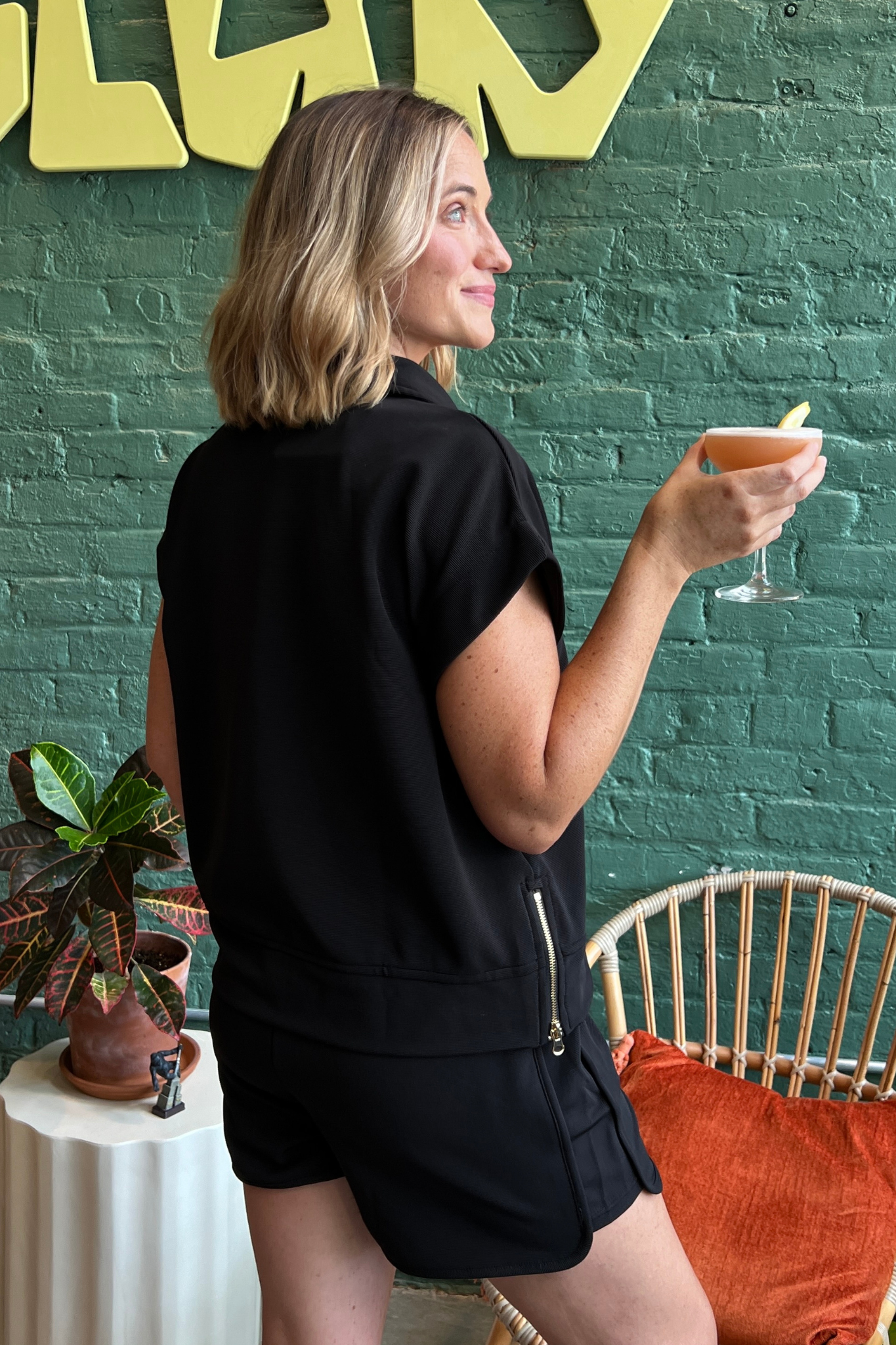 Entro | Black Quarter Zip Top | Sweetest Stitch Shop Boutique