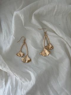 Gold Duo Ginko Earrings | Sweetest Stitch Boutique