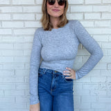 Take It Easy Ribbed Long Sleeve Top