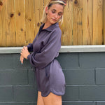 Entro | Long Sleeve Charcoal Romper | Sweetest Stitch 