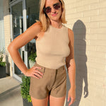 ASTR The Label | Brown High Waist Shorts | Sweetest Stitch