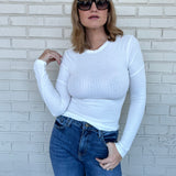 Take It Easy Ribbed Long Sleeve Top