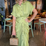 Mable | Green Short Sleeve Midi Dress | Sweetest Stitch Boutique