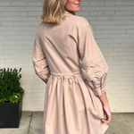 Entro | Beige Scalloped Mini Dress | Sweetest Stitch Boutique 