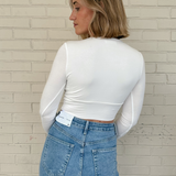 Wasabi and Mint | Ivory Long Sleeve Crop Top | Sweetest Stitch RVA