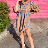 Espresso Striped Babydoll Dress