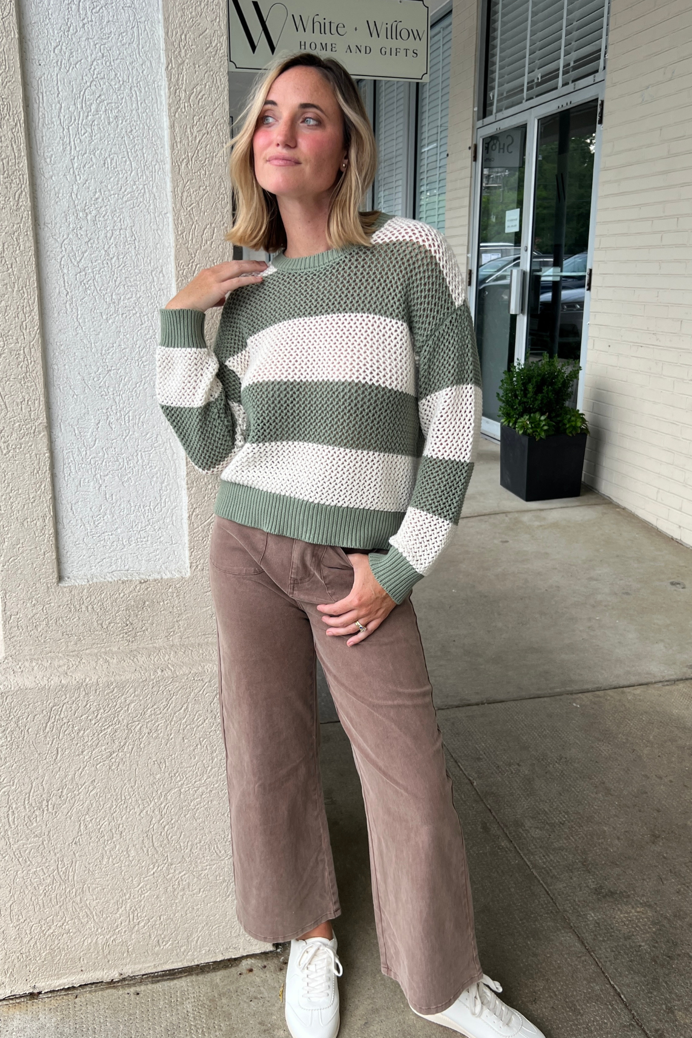 Z Supply | Palm Green Striped Broadbeach Sweater | Sweetest Stitch