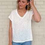 Wasabi and Mint | V-Neck Tee Ivory | Sweetest Stitch Richmond 