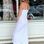 Olivaceous | White Contrast Midi Dress | Sweetest Stitch Boutique