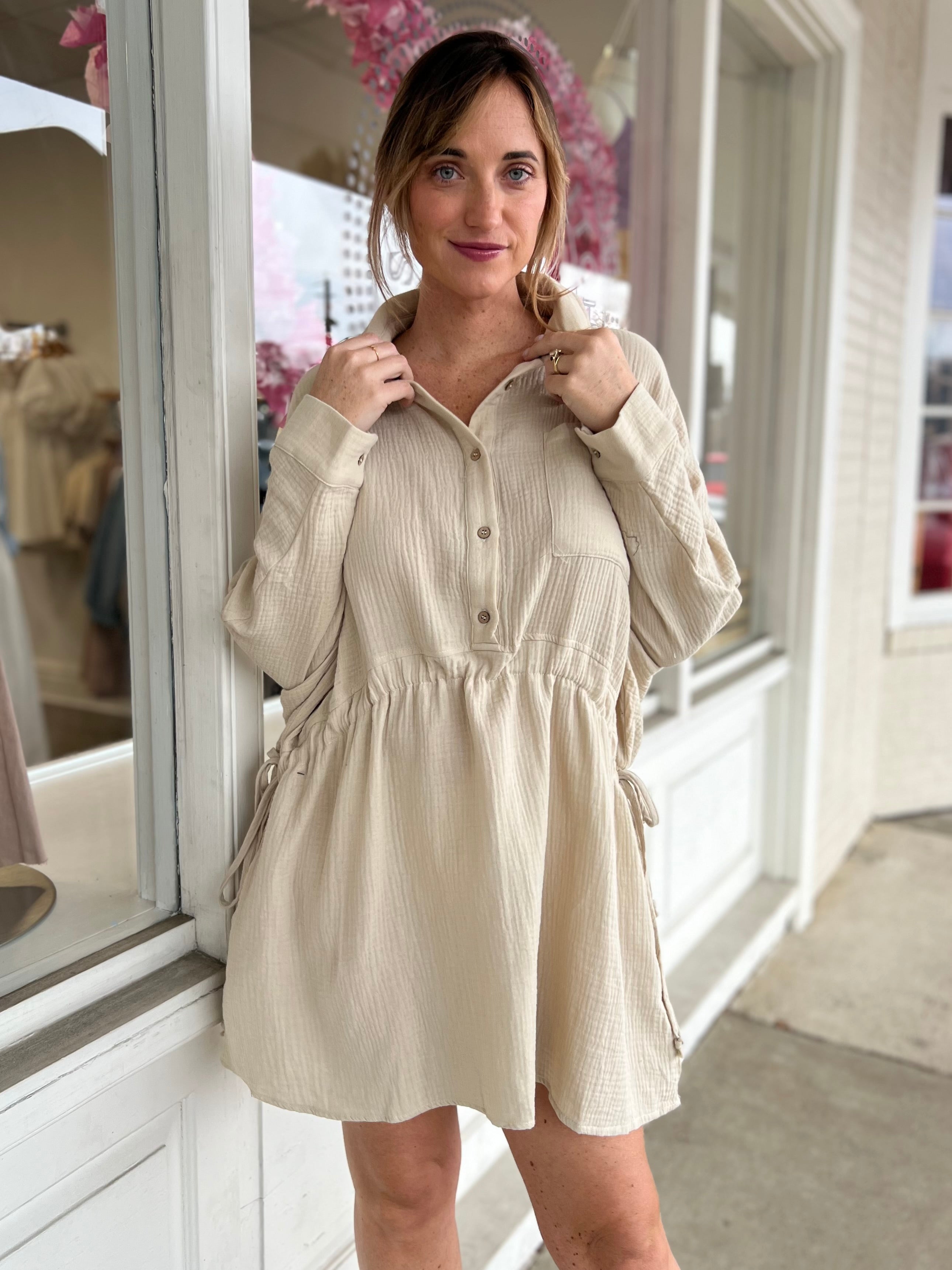 Miou Muse | Layla Gauze Shirt Dress | Sweetest Stich Boutique