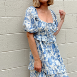 Aureum | Blue Toile Mini Dress | Sweetest Stitch Shop Grad Dresses