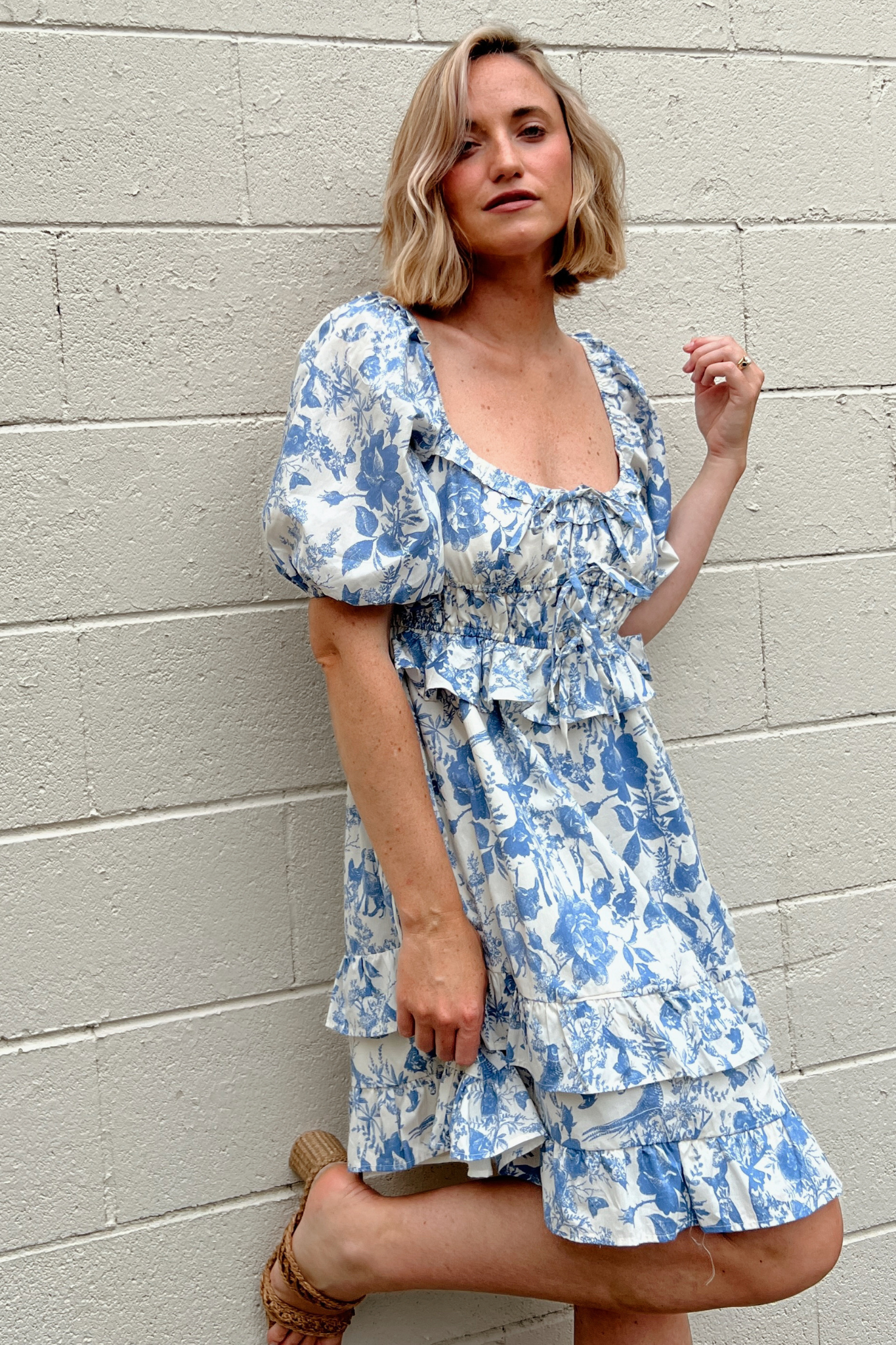 Aureum | Blue Toile Mini Dress | Sweetest Stitch Shop Grad Dresses