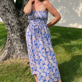 By Together | Blue Leaf Print Midi Dress | Sweetest Stitch Boutique