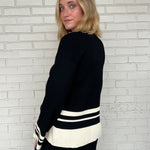 Miou Muse | Black & Cream Stripe Detail Top | Sweetest Stitch