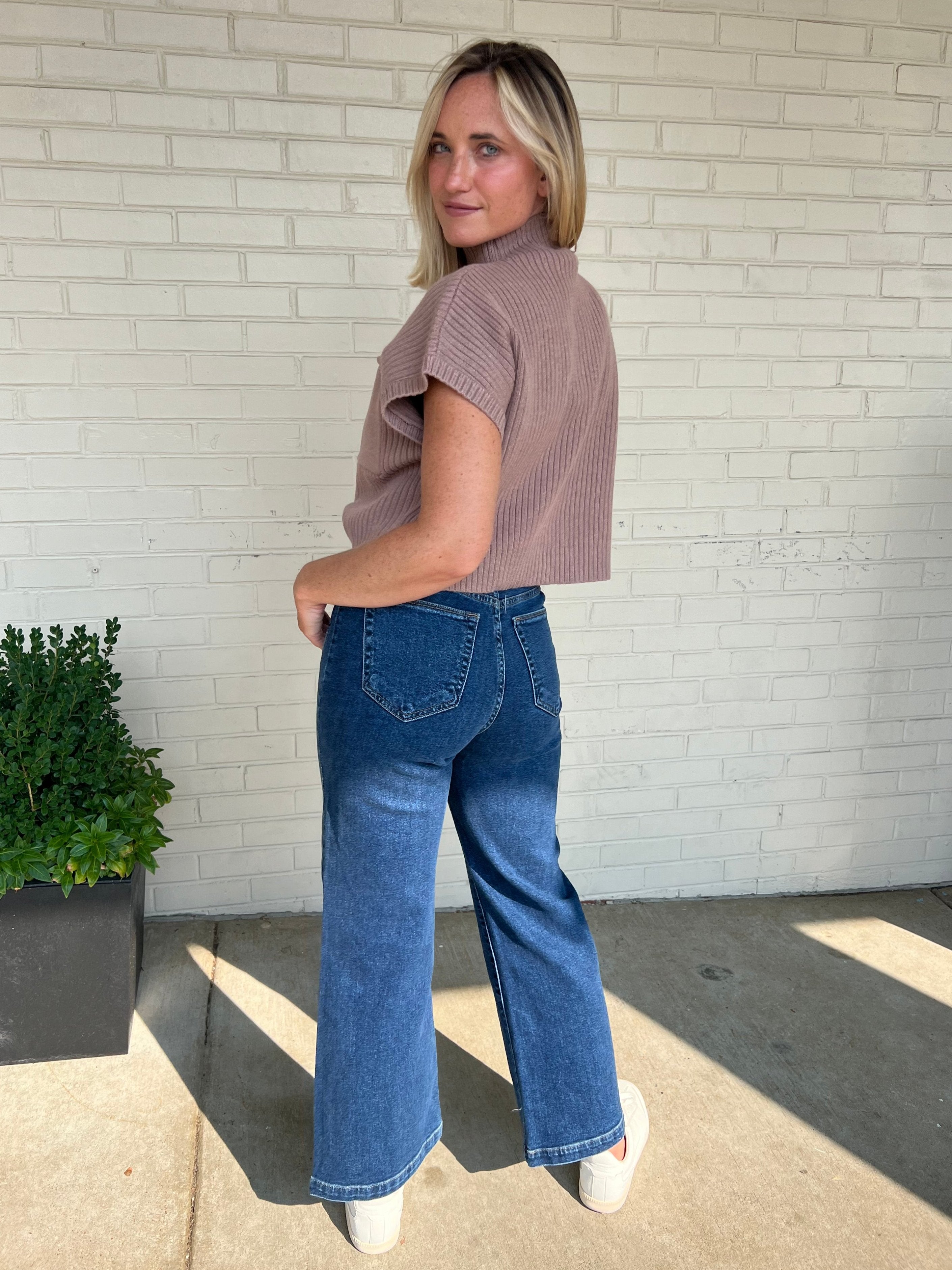 Just Black Denim | Dark Wash Wide Leg Jeans | Sweetest Stitch