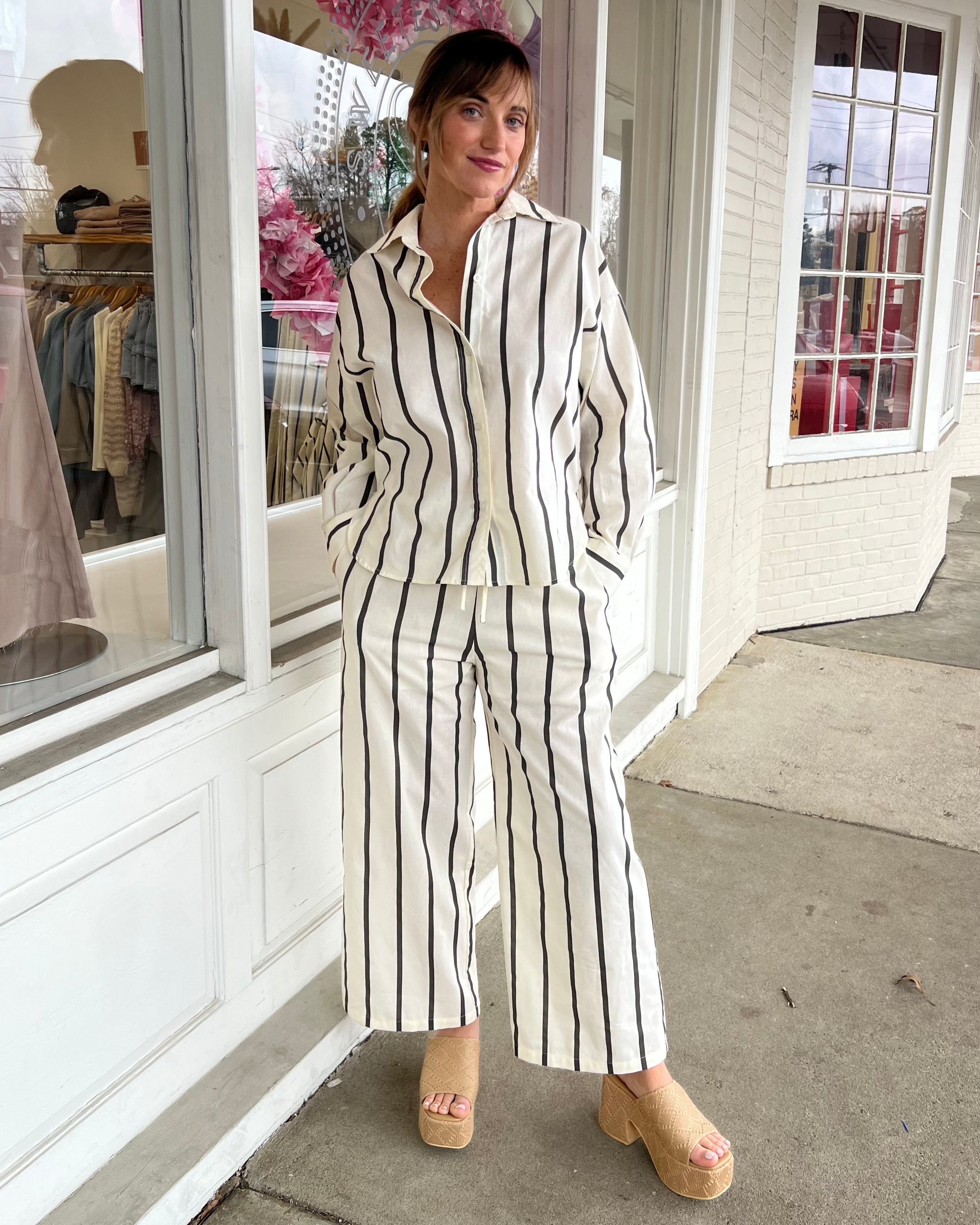 Miou Muse | Peyton Striped Wide Leg Pants | Sweetest Stitch