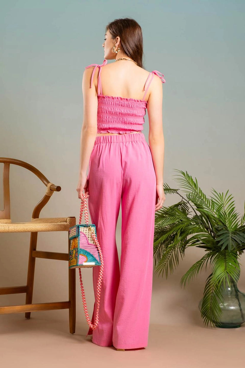 Blu Pepper | Pink Wide Leg Pants | Sweetest Stitch Shop Womens