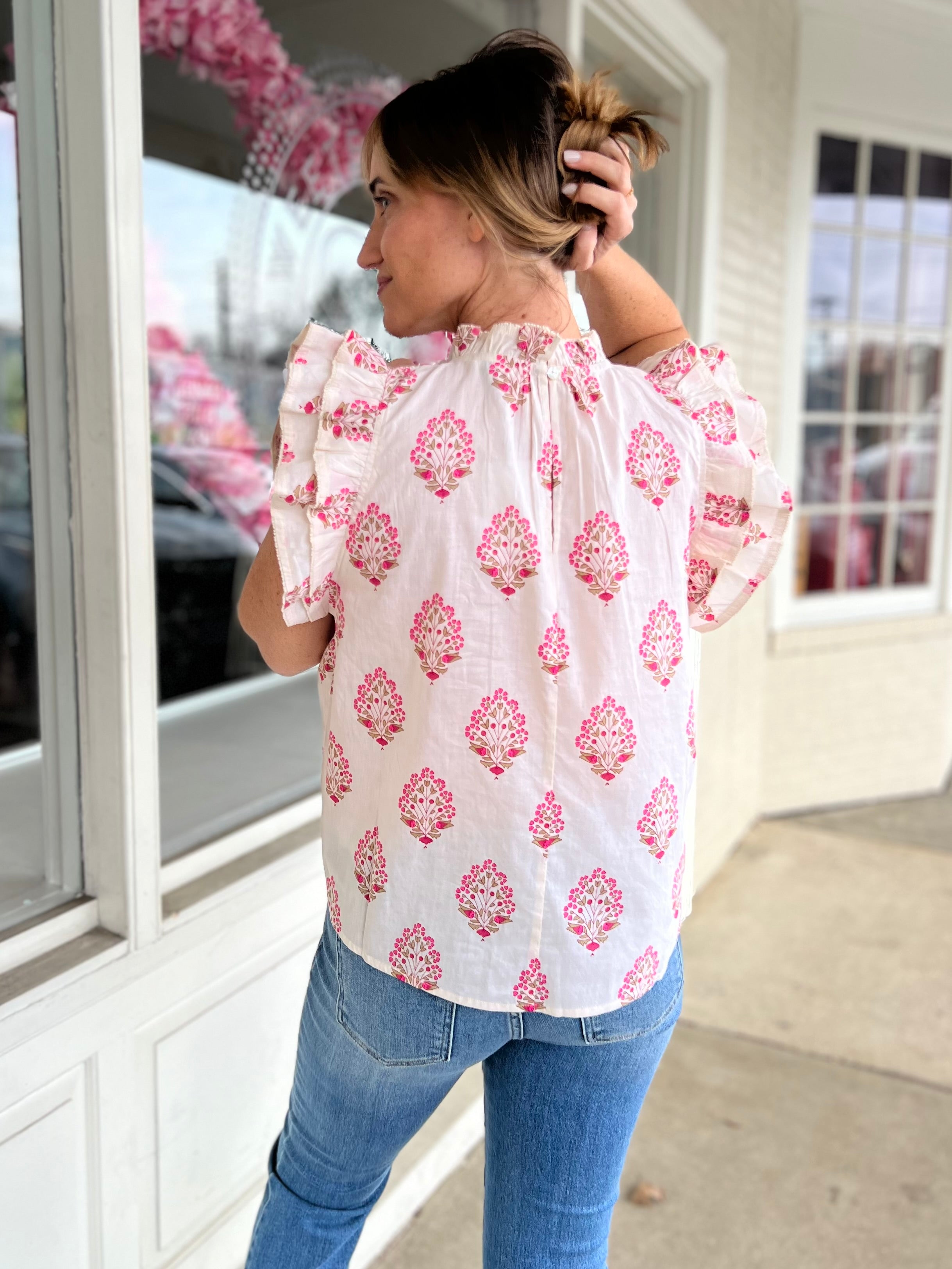 THML | Sophie Floral Ruffle Sleeve Top | Sweetest Stitch