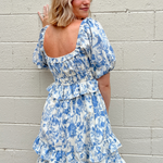 Aureum | Blue Toile Mini Dress | Sweetest Stitch Shop Grad Dresses