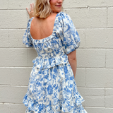 Aureum | Blue Toile Mini Dress | Sweetest Stitch Shop Grad Dresses