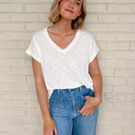 Wasabi and Mint | V-Neck Tee Ivory | Sweetest Stitch Richmond 