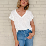 Wasabi and Mint | V-Neck Tee Ivory | Sweetest Stitch Richmond 