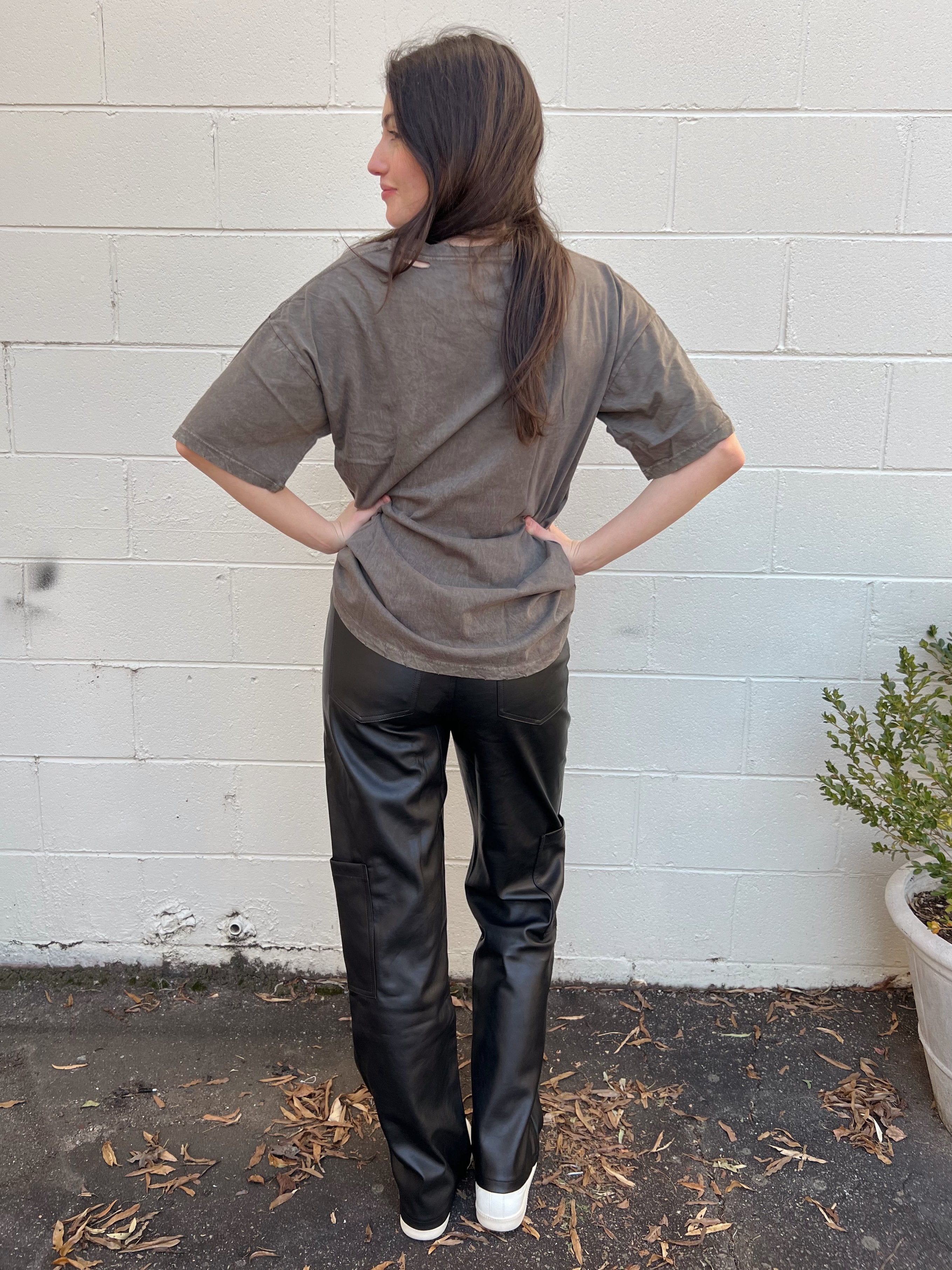 Sofie the Label | Black Faux Leather Cargo Pants | Sweetest Stitch