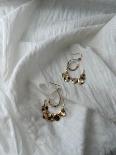 Gold Teardrop Disc Earrings | Sweetest Stitch Boutique