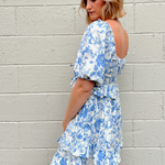 Aureum | Blue Toile Mini Dress | Sweetest Stitch Shop Grad Dresses